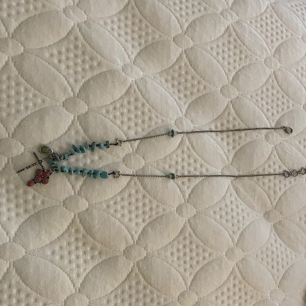 Lucky Brand Turquoise and Red Pendant Necklace - Picture 3 of 5